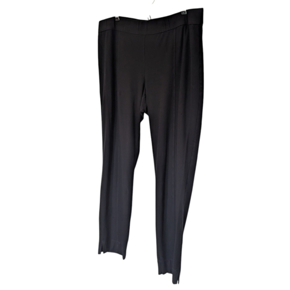 Eileen Fisher Pants Black Stretch Pull On Women XL Straight Leg Minimal - Picture 5 of 11